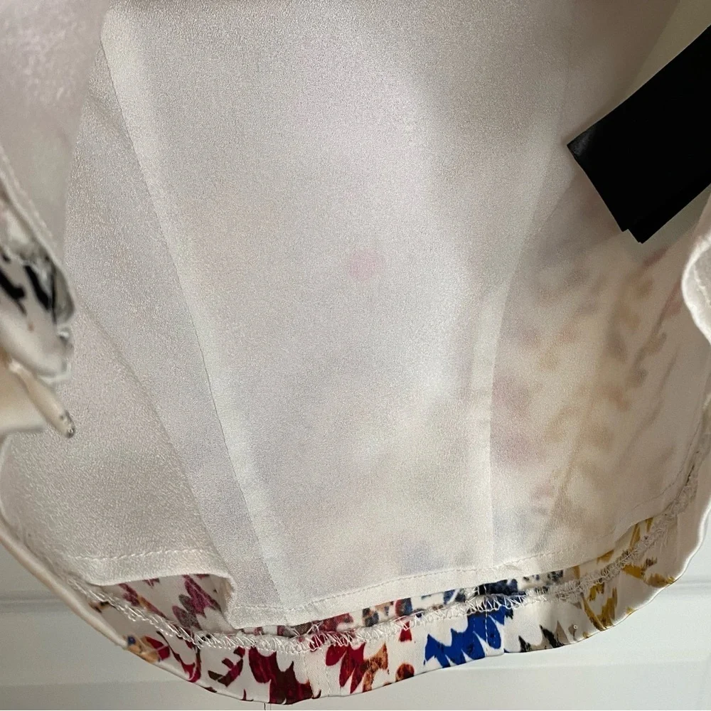 Bebe Rainbow Bustier Corset Top Size XS White Strapless